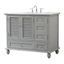 Rhodes 42" Gray Solid Wood Bathroom Vanity with Marble Top