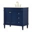 Bennett 36" Blue MDF Single Bathroom Vanity with Quartz Top