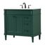 Green 36" Single Bathroom Vanity with Quartz Top