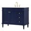 Blue and Gold 42" Freestanding Bathroom Vanity with Engineered Marble Top