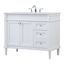 White and Brushed Nickel 42" Freestanding Bathroom Vanity with Engineered Marble Top