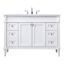 White Engineered Marble Single Bathroom Vanity with Porcelain Sink