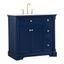 Clarence 36" Blue Solid Wood Bathroom Vanity with Marble Top