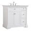 Clarence 36" White Solid Wood and MDF Bathroom Vanity with Marble Top