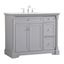 Clarence 42" Gray Solid Wood and MDF Single Bathroom Vanity with Marble Top