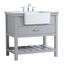 Gray 36" Solid Wood and MDF Single Bathroom Vanity with Carrara Marble Top