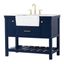 Blue and Gold 42" Single Bathroom Vanity with Marble Top