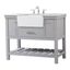 Gray 42" Solid Wood and MDF Single Bathroom Vanity with Carrara Marble Top