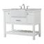 White Solid Wood and MDF Single Bathroom Vanity with Carrara Marble Top