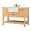 Natural Wood 48" Single Bathroom Vanity with Carrara Marble Top