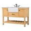 Natural Wood 48" Single Bathroom Vanity with Carrara Marble Top