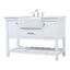 Clement 48" White Solid Wood and MDF Bathroom Vanity with Carrara Marble Top