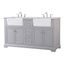 Gray Double Freestanding Bathroom Vanity with Carrara Marble Top