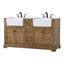 Driftwood 60" Double Bathroom Vanity with Carrara Marble Top