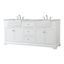 Franklin 72" White Double Bathroom Vanity with Carrara Marble Top