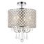 Elegant Elise Chrome 14" Flush Mount with Crystal Shade