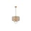 Elegant Brass and Crystal Lattice Drum Pendant Light