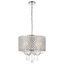 Luxe Crystal Lattice Chrome Drum Pendant Light