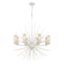 Coastal Elegance White Coral Sputnik 8-Light Chandelier with Scavo Glass