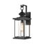 Rectangular Matte Black Outdoor Wall Sconce with Antique Speckled Glass