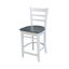 Emily 24" Solid Parawood Counterheight Stool in Hickory/Washed Coal