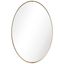 Brushed Gold Oval Wall Mirror with Silver Glass, 24" x 36"