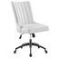 Black and White Vegan Leather Swivel Office Chair