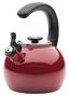 Red Enamel Steel Whistling Teakettle with Flip-Up Spout, 2-Quart