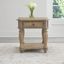 Weathered Bisque Rectangular Wood and Metal End Table with Storage