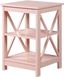 Oxford Coastal Farmhouse Blush Pink Wood End Table with Shelves