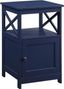 Cobalt Blue Oxford Square End Table with Cabinet Storage