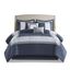 Navy and Gray Queen Microfiber 8-Piece Comforter Set