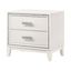 Haiden Glamorous White 2-Drawer Nightstand with Silver Accents