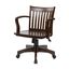 Espresso Wood Swivel Banker Chair with Armrests