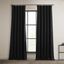 Essential Black Faux Linen Room Darkening Curtains 96 Inches Long