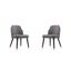 Estelle Pebble and Black Faux Leather Dining Chair Set