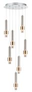 Satin Nickel and Brass 7-Light LED Pendant