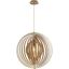 Large Natural Wood Globe Pendant Light with Dimmable LED