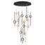 Barletta 23.5" Black Anodized Aluminum LED Chandelier with Seeded Glass Orbs