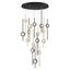 Barletta 23.5" Black Anodized Aluminum LED Chandelier with Seeded Glass Orbs