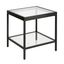 Evelyn&Zoe Alexis 20" Blackened Bronze Square Side Table with Glass Shelves