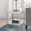 Sleek Nickel & Tempered Glass 20" Square Side Table