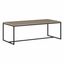 Antiqued Gray Oak and Bronze Metal Rectangular Coffee Table