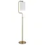 Gold Steel Floor Lamp with White Linen Shade