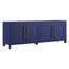 Dark Blue Rectangular TV Stand with Cabinets for TVs up to 75"