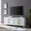 White MDF Rectangular TV Stand with Cabinets