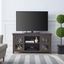 Modern Farmhouse Alder Brown TV Stand with Crisscross Cabinet Doors