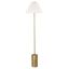 Brass and White Adjustable Floor Lamp with Linen Shade