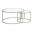 Satin Nickel Round Nested Glass Coffee Table Set, 35"