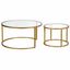 Round Brass and Glass Nesting Coffee Table Set